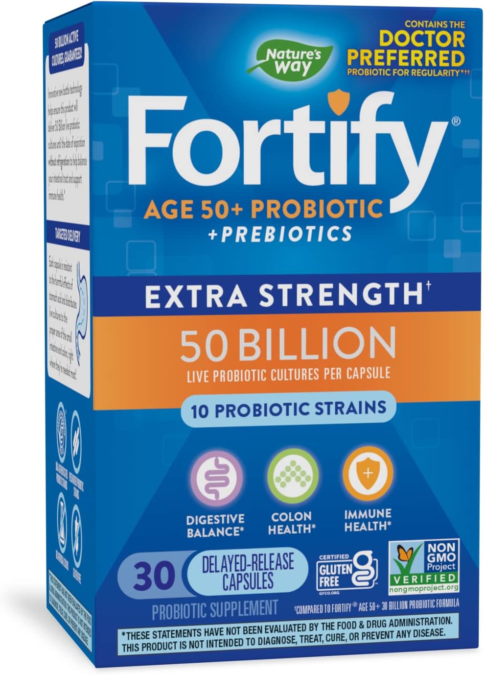 Nature's Way Fortify Age 50+ Probiotic + Prebiotic, Colon, Digestive, and Immune Health Support*