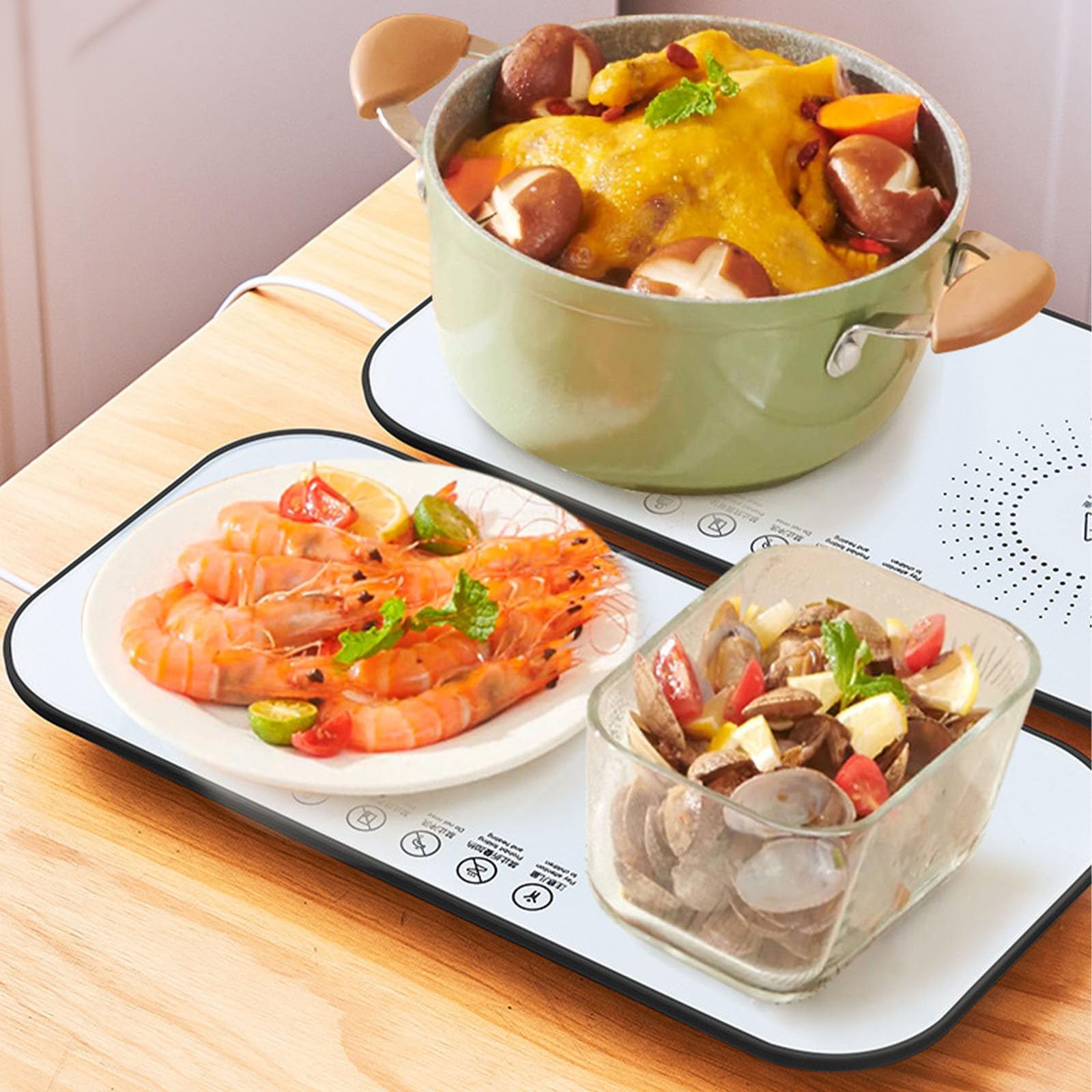 VEVOR CHAUFFE PLAT Électrique Plateau Chauffant Enroulable 60x40 cm pour Buffet EUR 36,47