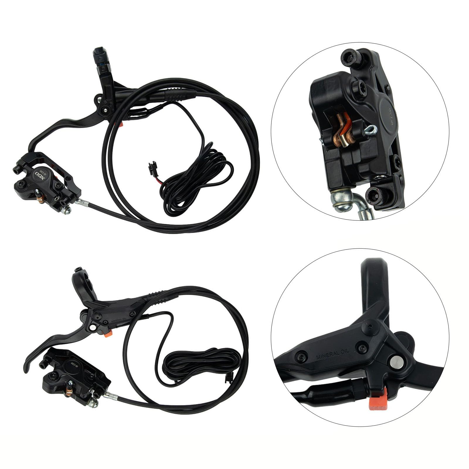 DAZZLEEX Freno de aceite delantero,E-Bike Bicicletas freno de disco hidráulico conjunto eléctrico control Shifter, delantero+trasero