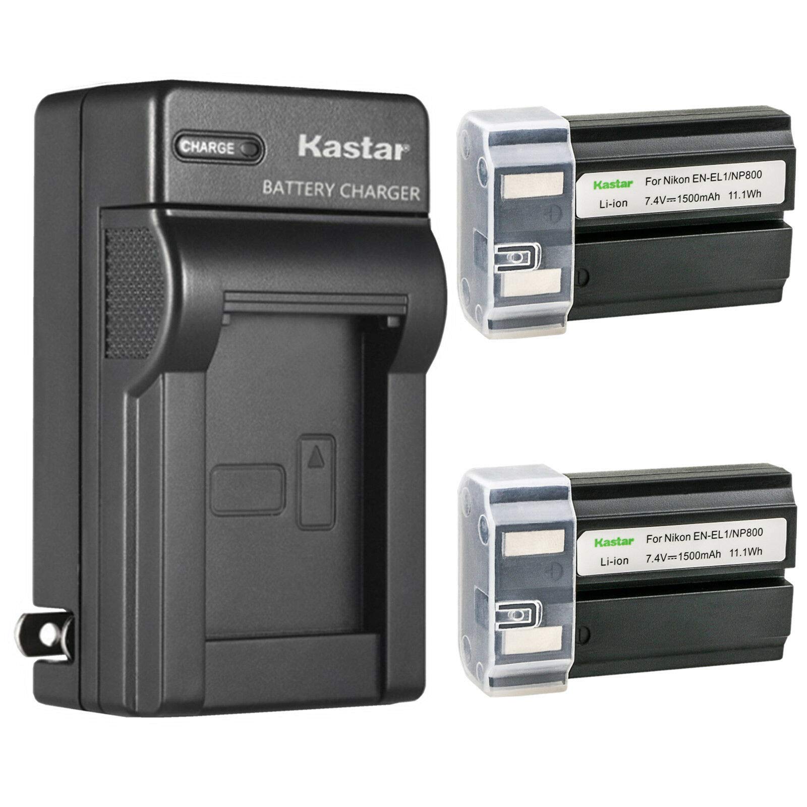 Kastar2-Pack EN-EL1 Battery and AC Wall Charger Replacement for Nikon Coolpix 5700, 8700, 775, 880, 885, 995, E880 Camera