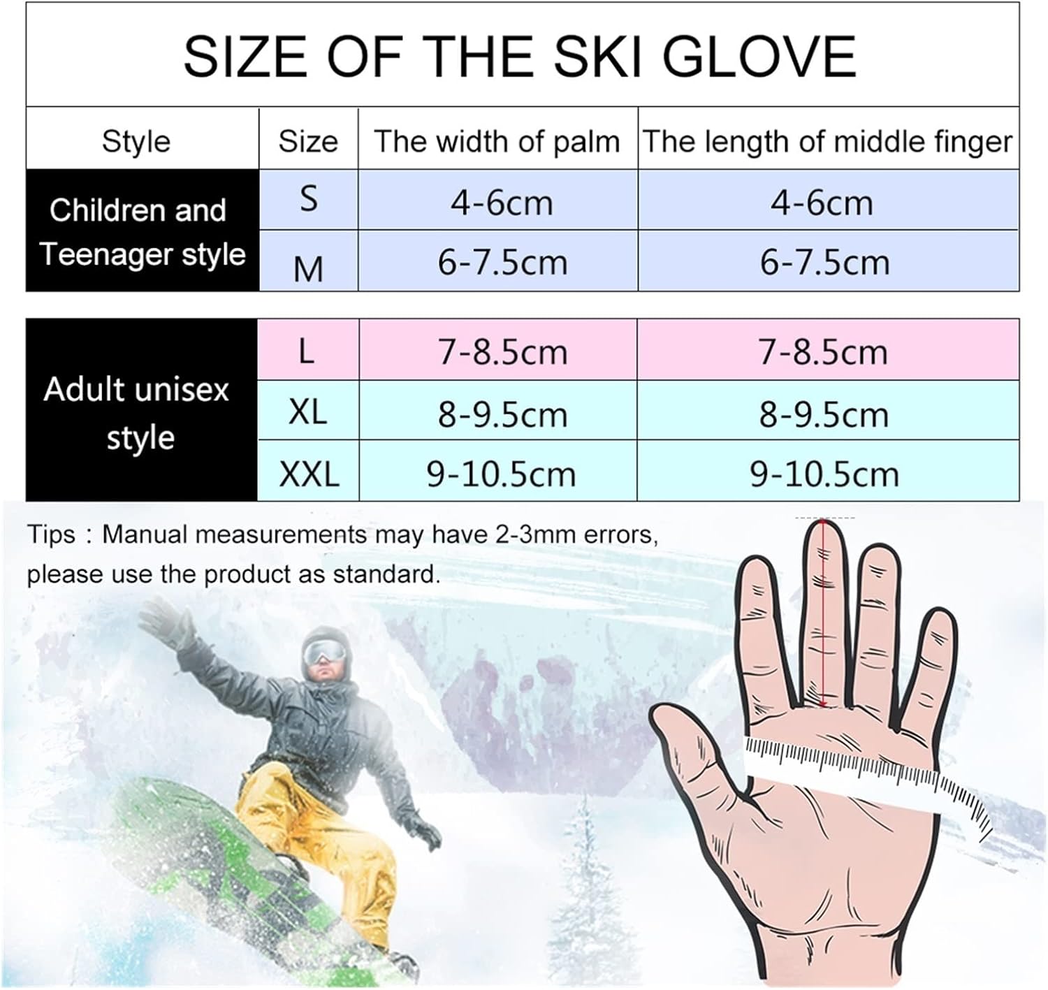 Waterproof Touchscreen Ski Gloves Men Women Boy Girl Chidren Kids Ski Gloves Snowboard Gloves Motorcycle Winter Skiing Climbing Snow Gloves Windproof Extreme Cold Weather Thermal Winter
