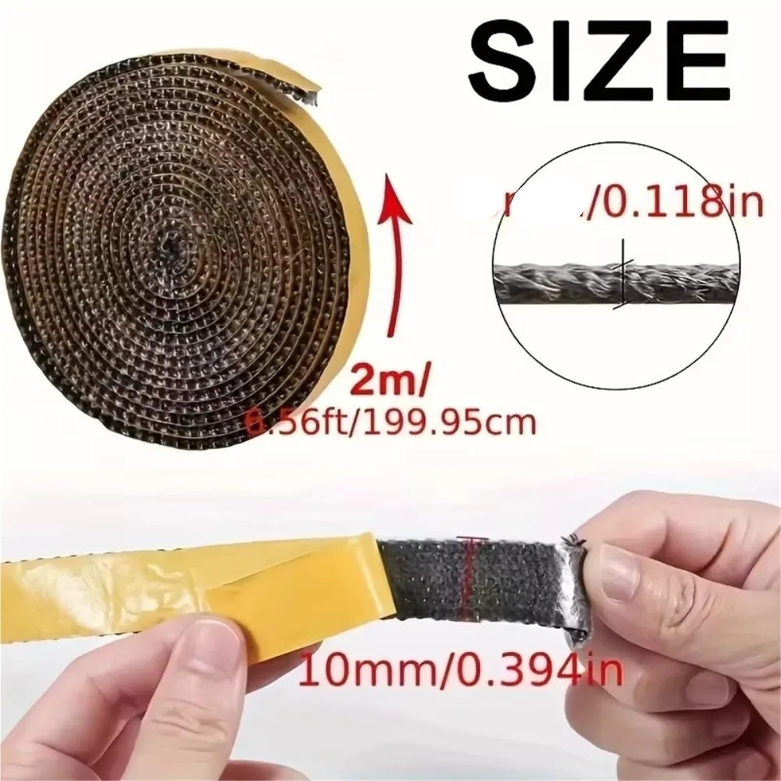 Guarnizione Stufa a Legna Corda autoadesiva for sigillare il camino | Nastro for guarnizione for stufa a legna piatta in fibra di vetro Sigillante resistente al calore