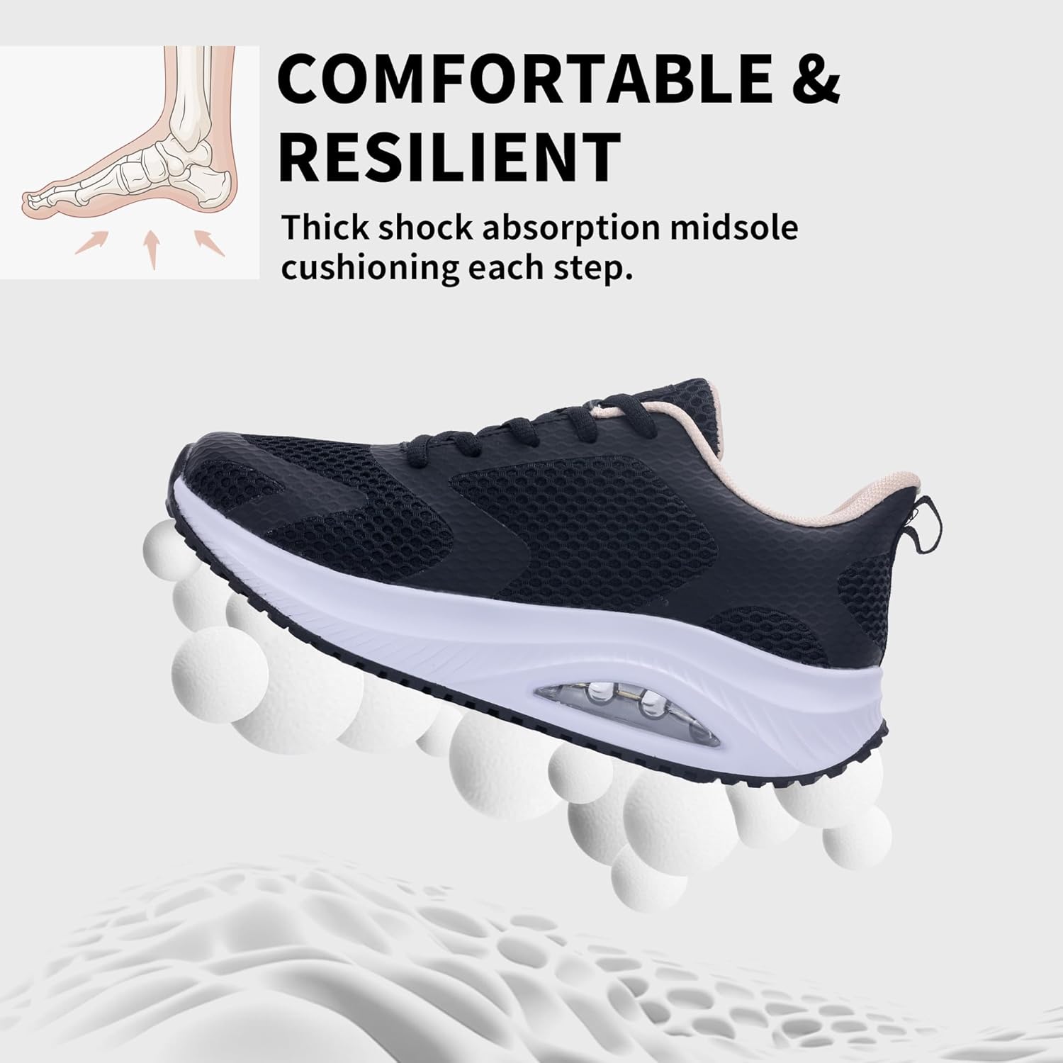 SURRAY Walking Shoes Womens Plantar Fasciitis Tennis Sneakers Comfortable Orthotic Shoe for Foot and Heel Pain Relief US Size 6-11 - Image 3