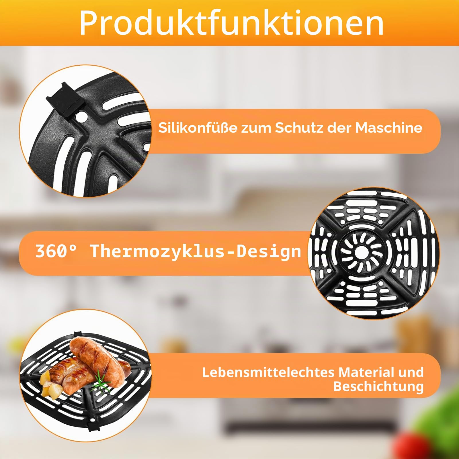GCQ Air Fryer Grill Pan for Ninja Crispi Portable 3.8L 4 in1 FN101EUGY Air Fryer, Replacement Air Fryer Crisper Plate Grill Plate Tray Accessories with Rubber Bumpers, Dishwasher Safe
