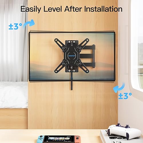 Miniatura 8 de MOUNTUP Soporte de TV RV con cerradura para televisores de 13 a 43 pulgadas, soporte giratorio de movimiento completo para TV RV con bloqueo de