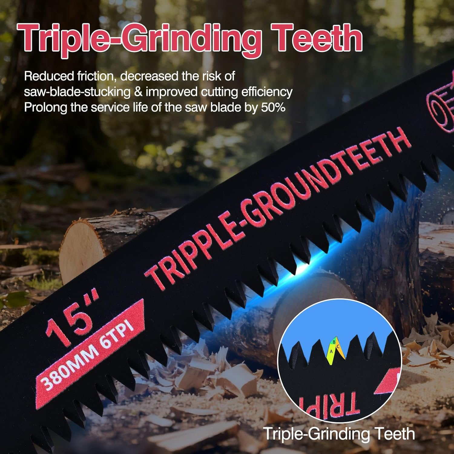 Arc Edge Reciprocating Saw Blade Set, CRV Steel Sharp Japanese Teeth Wood Cutting & Pruning Blades, 12x2 & 15x2 4-Pack for Sawzall, Tree Trimming, Logging, Heavy-Duty Woodwork & Storm Cleanup