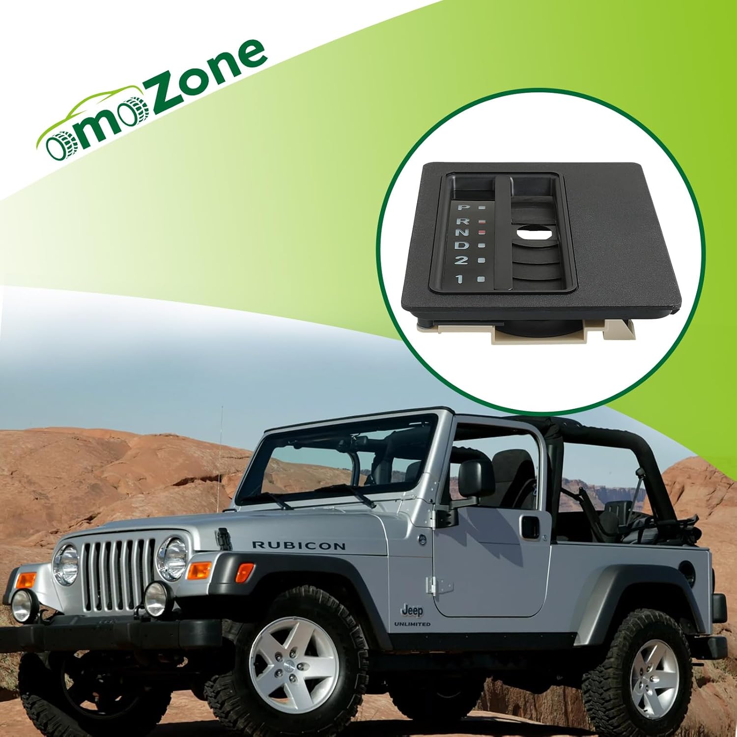 Automatic Transmission Gear Shift Indicator Bezel Auto Floor Shifter Trim Console Compatible with 1997-2006 Jeep Wrangler TJ Replaces 6130553 06130553