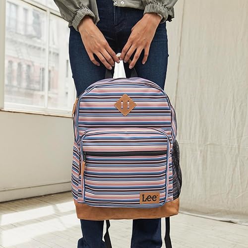 Miniatura 4 de Lee Authentic Jeans Company - Mochila de estudio para clase, funda acolchada para portátil de 15.6 pulgadas, Lee Rayas, Mochilas Daypack