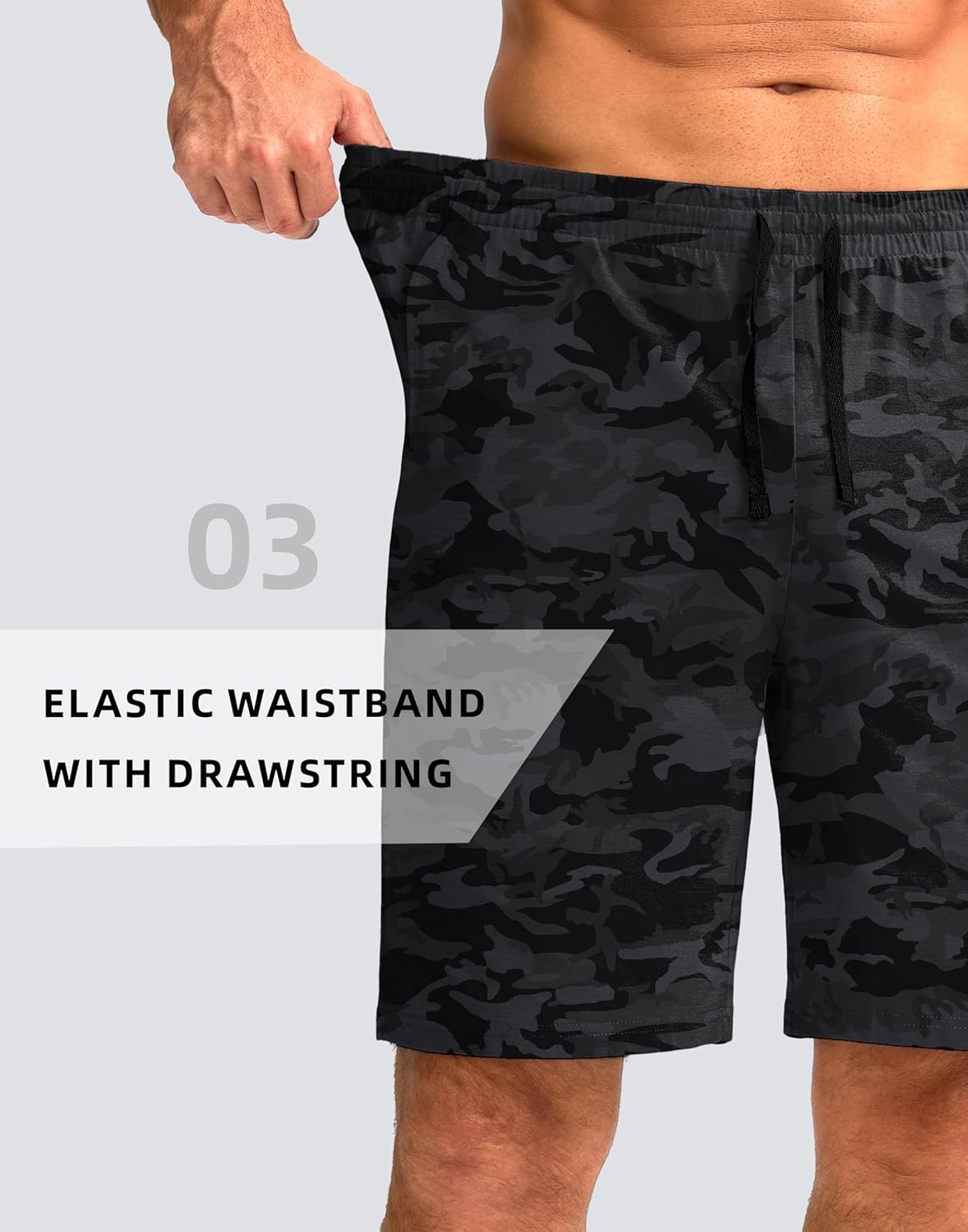 Pudolla Men's Lounge Shorts with Pockets 9" Lightweight Sweat Jersey Shorts for Men Workout Gym Athletic - Image 4