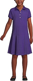 School Uniform Girls Short Sleeve Mesh Pleated Polo Dress