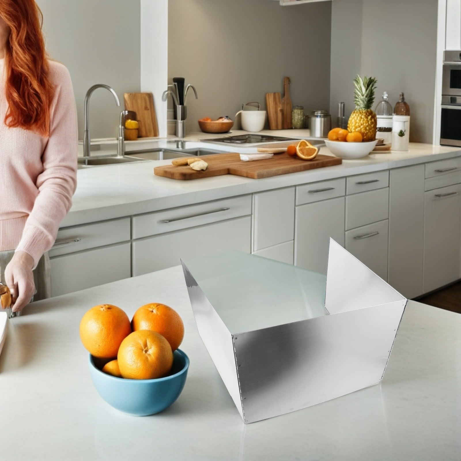 Hemobllo Protector de Salpicaduras Plegable de Acero Inoxidable para Cocina Barrera Resistente al Aceite y Calor Fácil de Limpiar Diseño Compacto para Estufas y Encimeras Domésticas