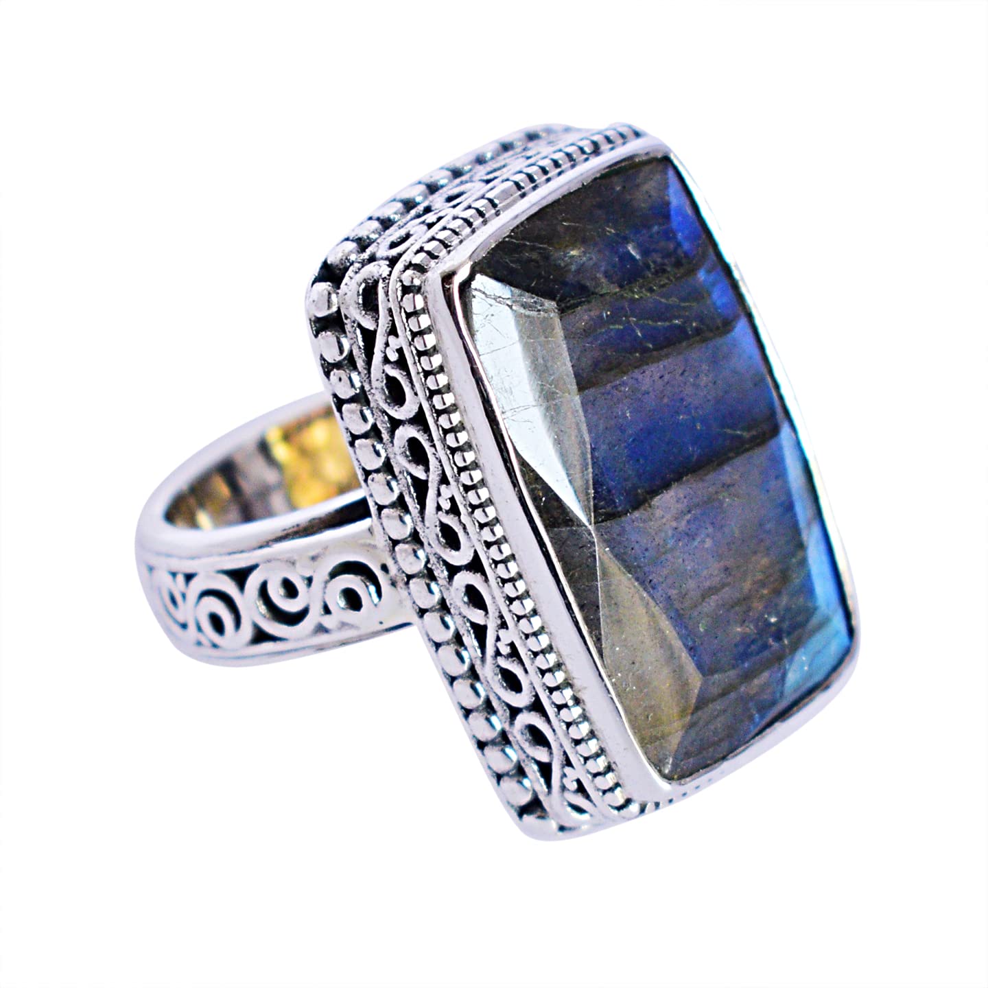 Labradorita radiante de plata para un estilo unisex diario 8