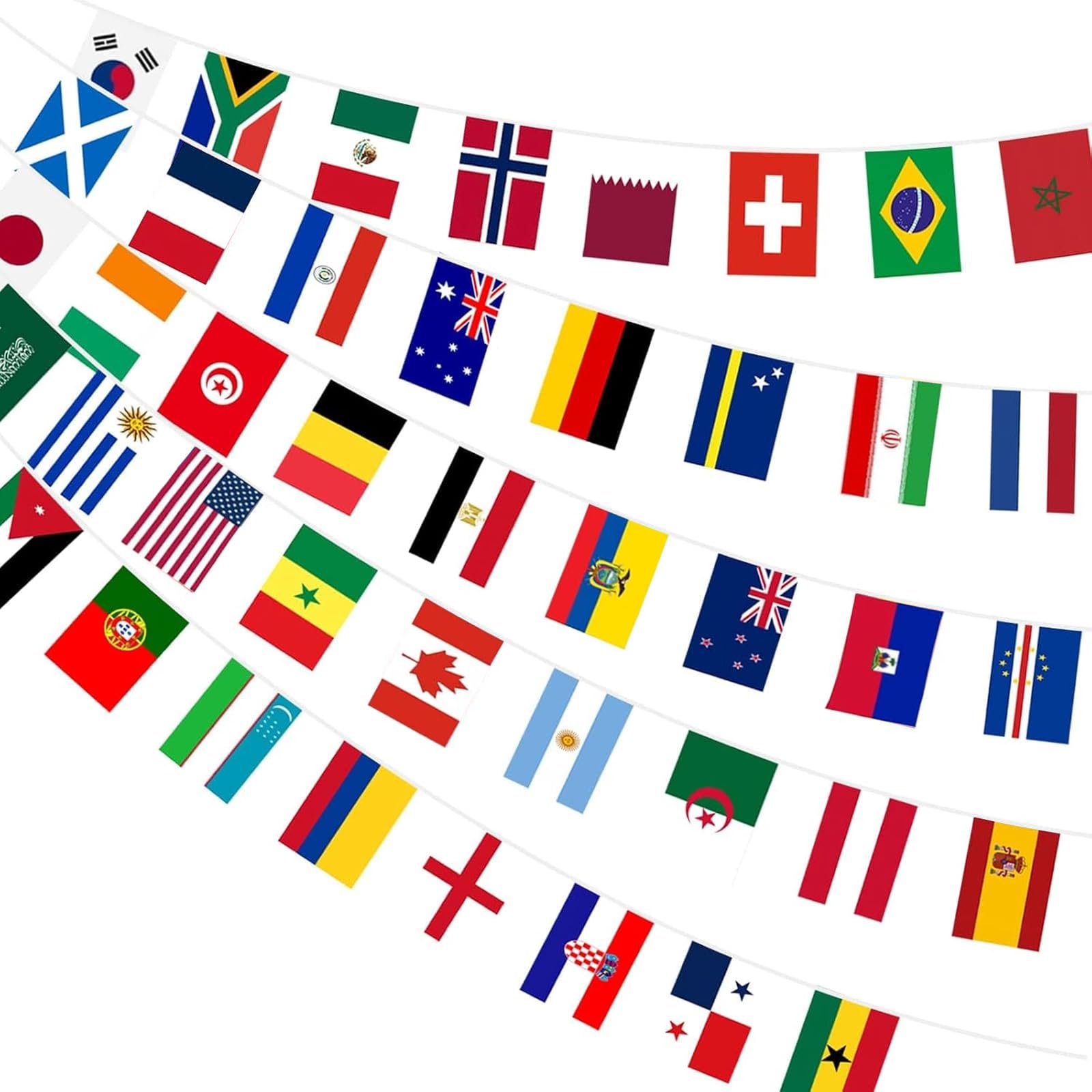 World Cup Bunting 2026, England World Cup 2026 Merchandise, 48 Double Sided Flags Measuring 14 x 21 cm World Cup Decorations for Football Bars and Garden Gatherings