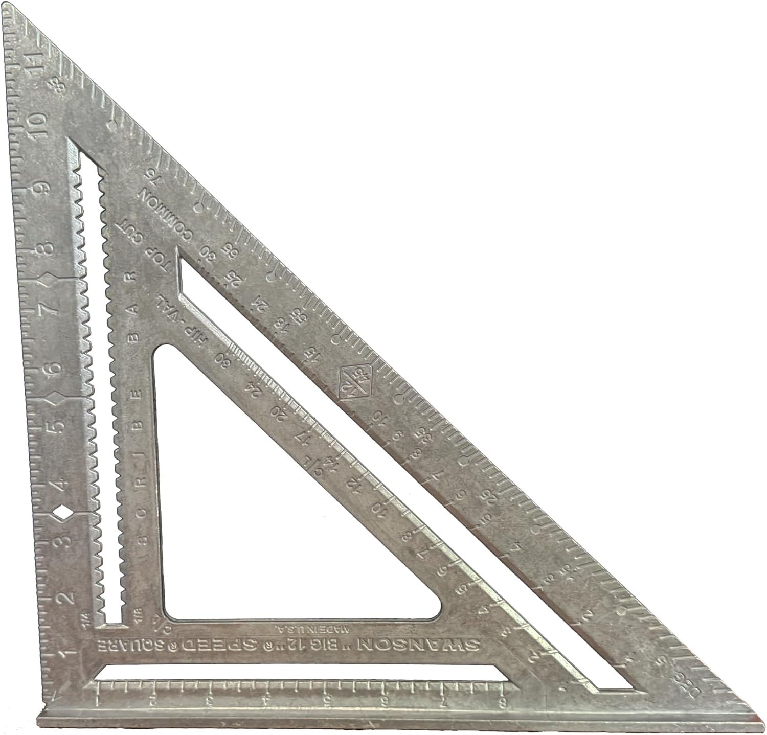 Swanson Tool Co., Inc Swanson T0108 Big 12 Speed Square Layout Tool with Blue Book, Plain gradations, 12-Inch