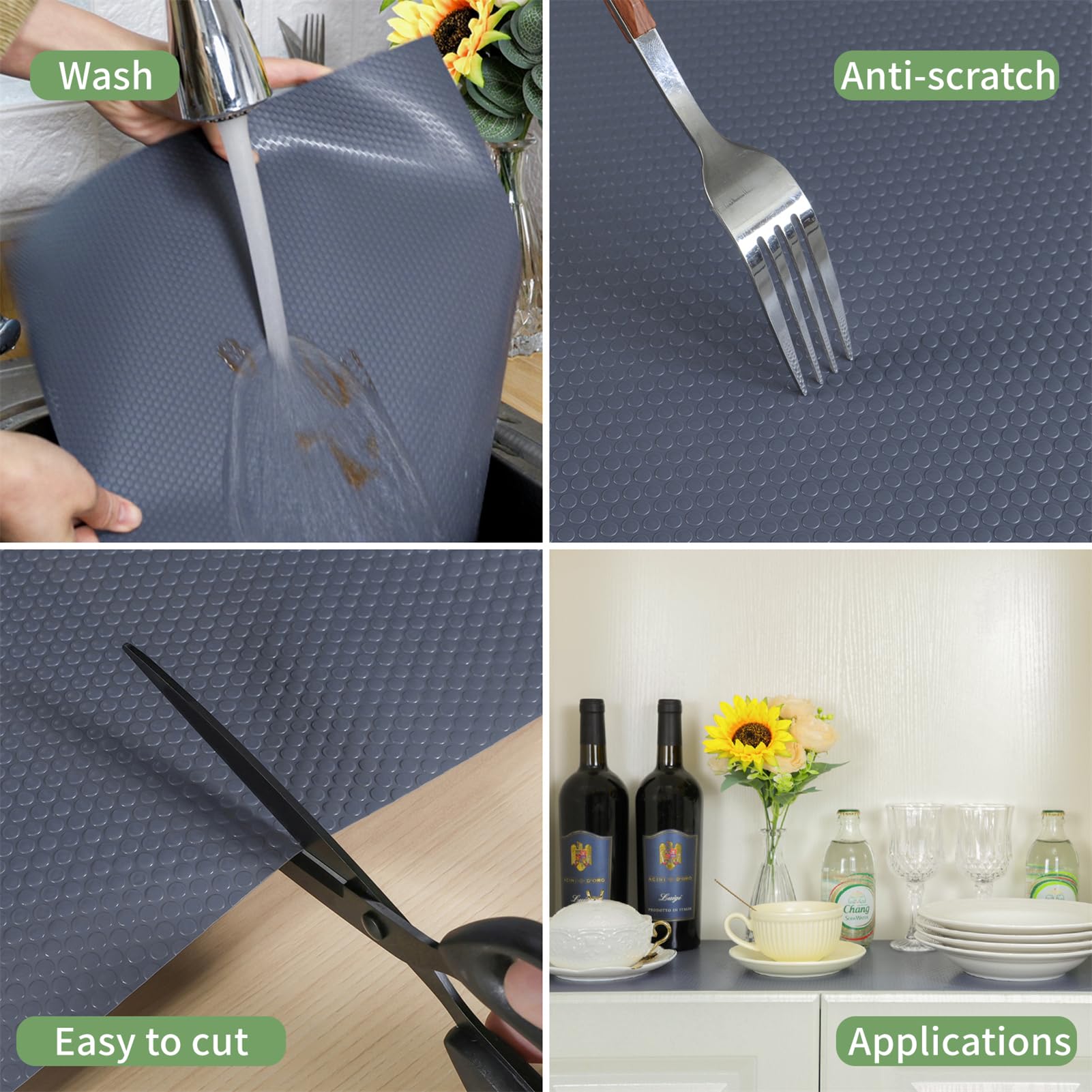 Alfombrilla Para Cajón De Cocina 30cmx600cm – Protege, Aíslar Y Corta A Medida (mármol Blanco)