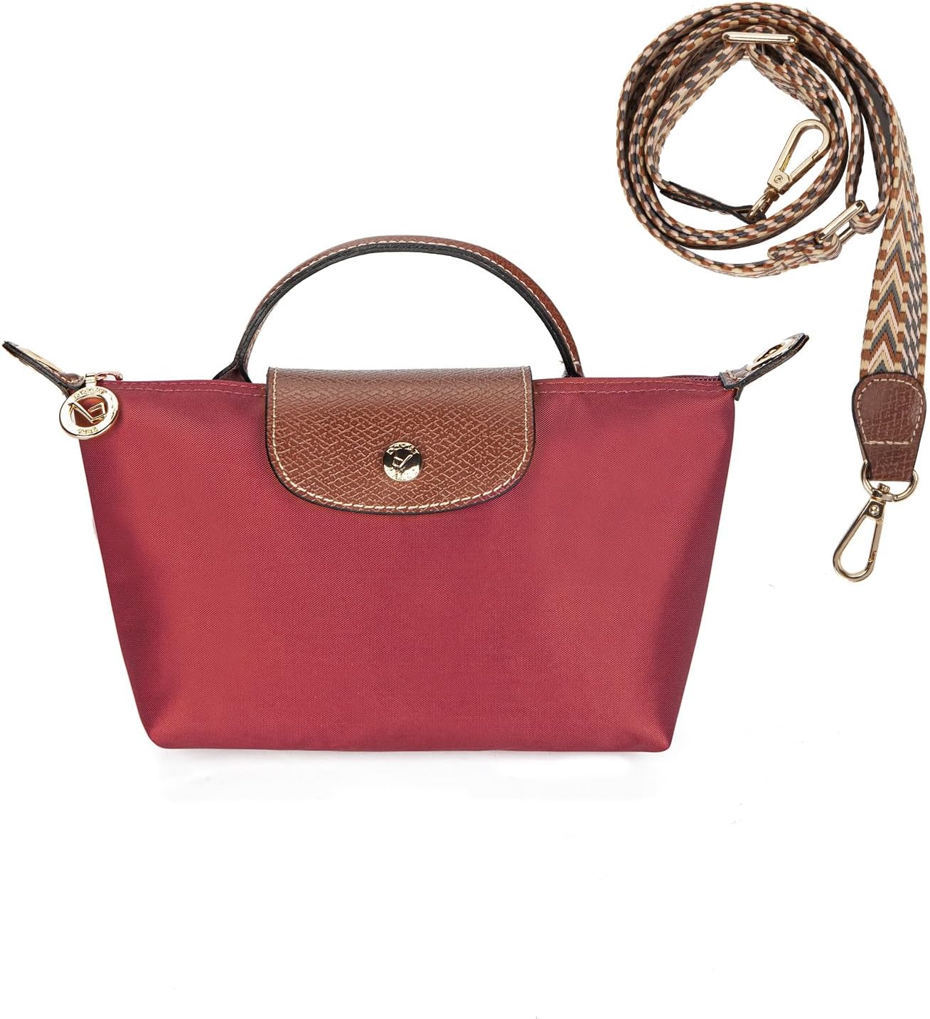DOMAT Crossbody Bag for Women, Chic Lightweight Purse with Leather Top-handle, Compact Clutch Bag, Shoulder Handbag