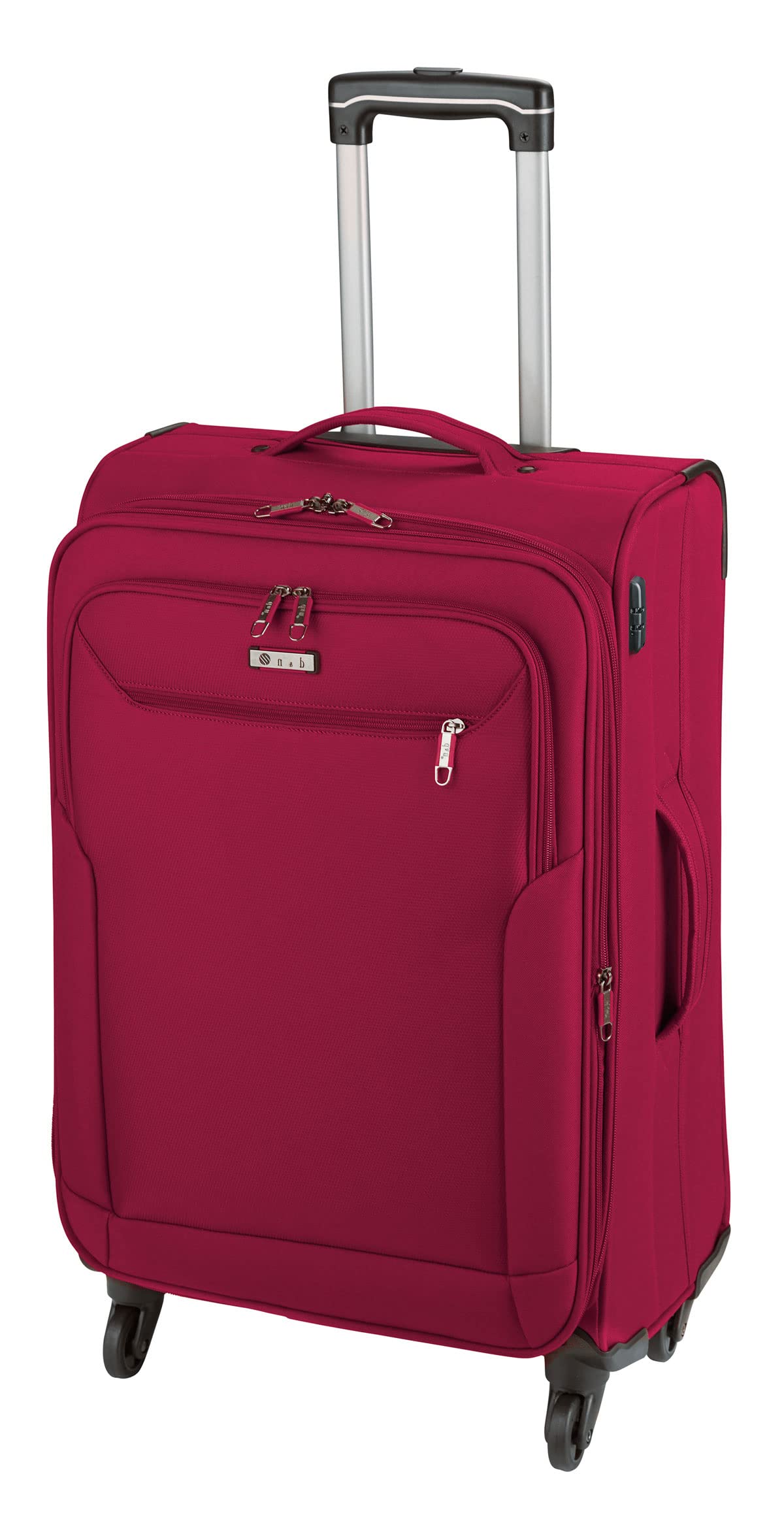 mittlerer 67 cm 4 Rollen Trolley Koffer Stoff Weichgepäck Rot 80 Liter Bowatex