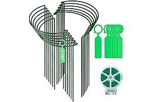 12 Pack Plant Support Stakes, Metal Peonies Cages and Supports