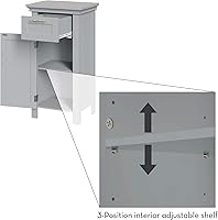 Vista 7 de RiverRidge - gabinete de baño, 1 puerta, Madera Manufacturada, Gris