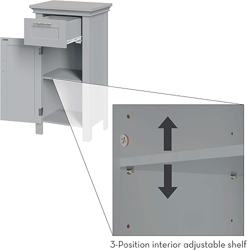 Miniatura 7 de RiverRidge - gabinete de baño 1 puerta Madera Manufacturada Gris