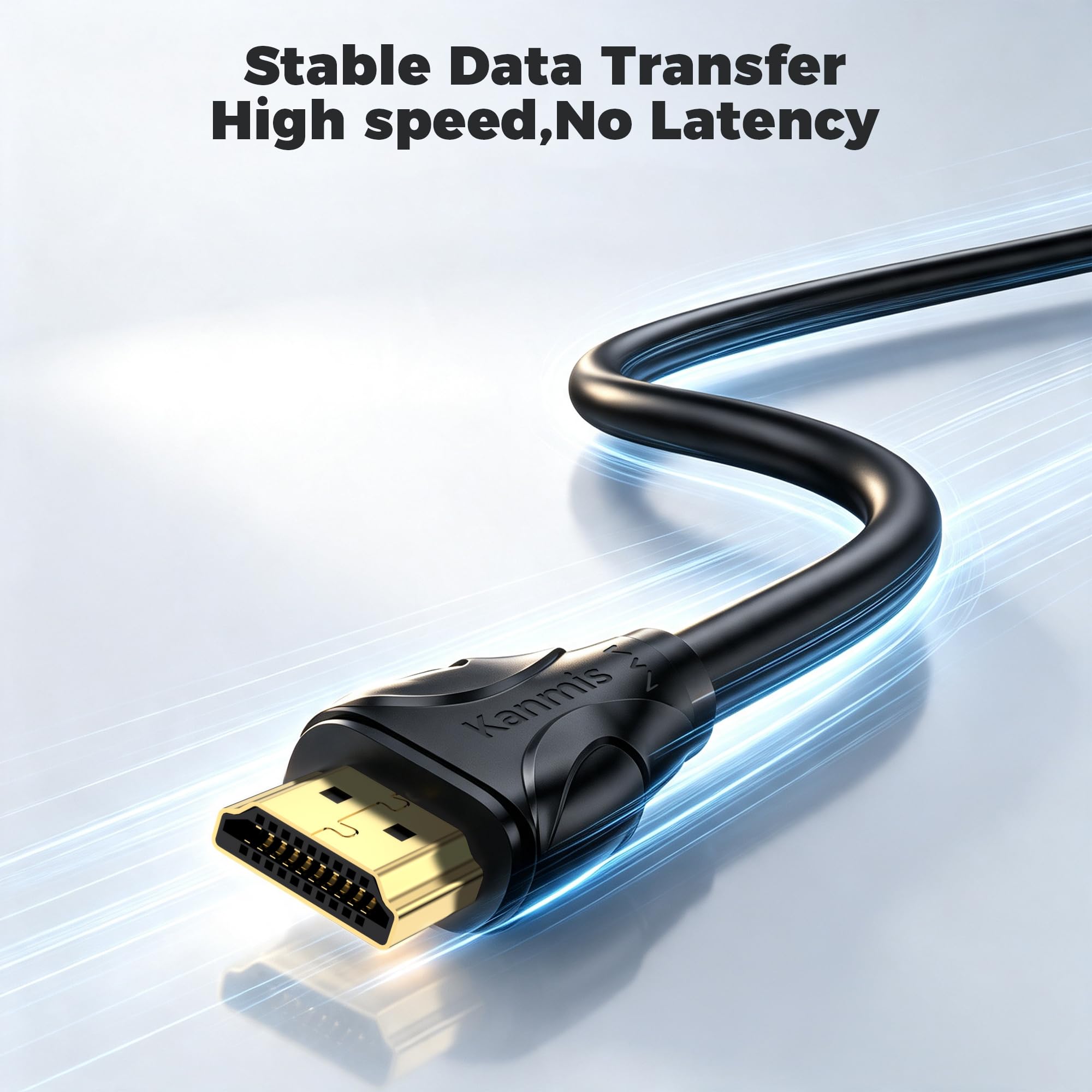 Cable HDMI 4K de 75 pies, cables HDMI de alta velocidad (HDMI2.0, 18 Gbps, 1080P), cable HDMI Ethernet de retorno de audio 4K, conectores chapados en oro de ultra alta velocidad, compatible con