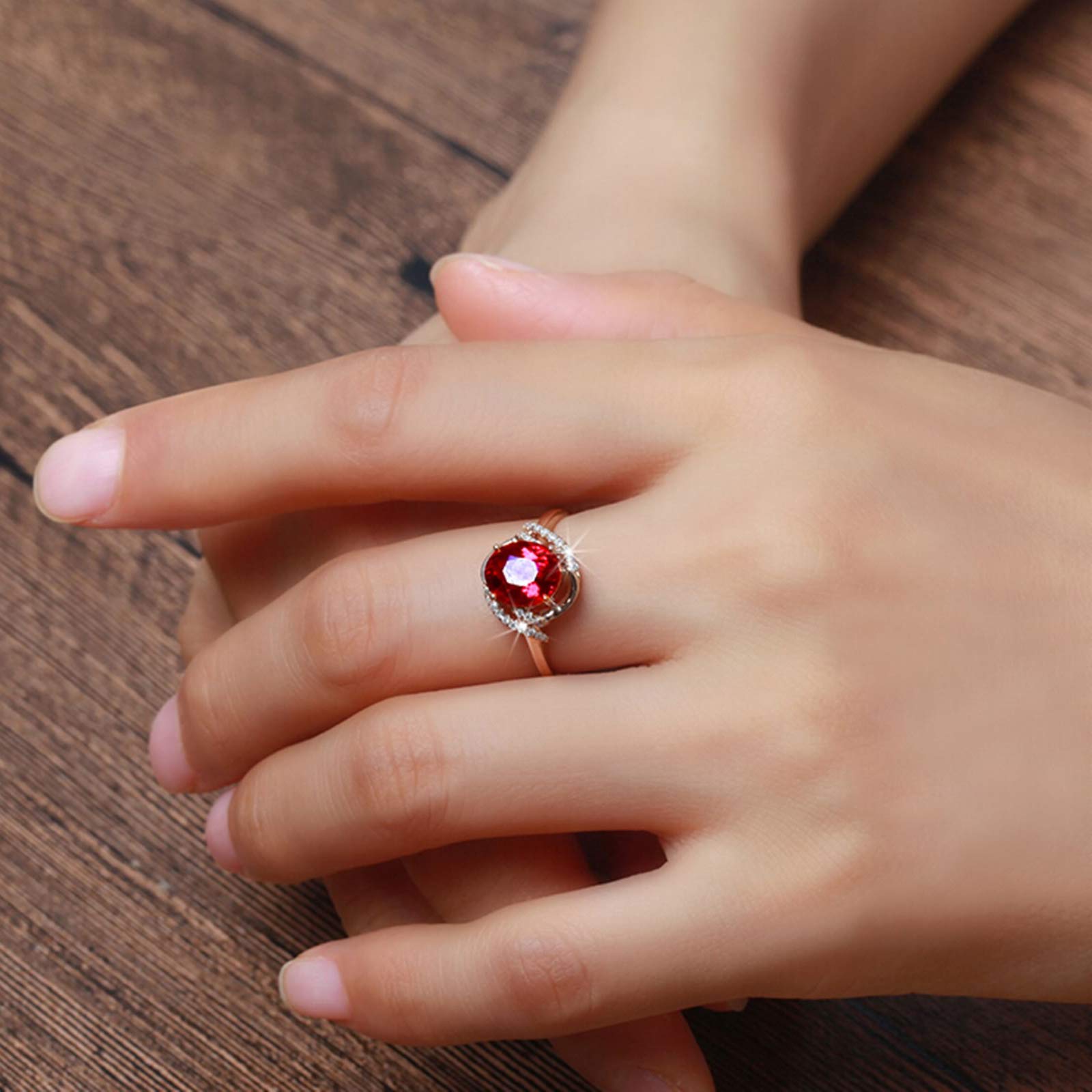 Beydodo Pierścionki ślubne różowe złoto 750 kobiety duże owalne turmaliny 1,8 ct pierścionek ślubny różowe złoto z diamentem e różowe złoto, 52 (16,6), colore: różowy (Rosegold), cod. TLLWGZ1258