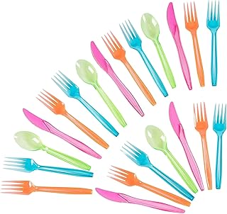 30 Black Wood Dining Table Decor Ideas for Elegant Dining Rooms 24 Juvale Rainbow Plastic Silverware Set - 144 Pieces, 6