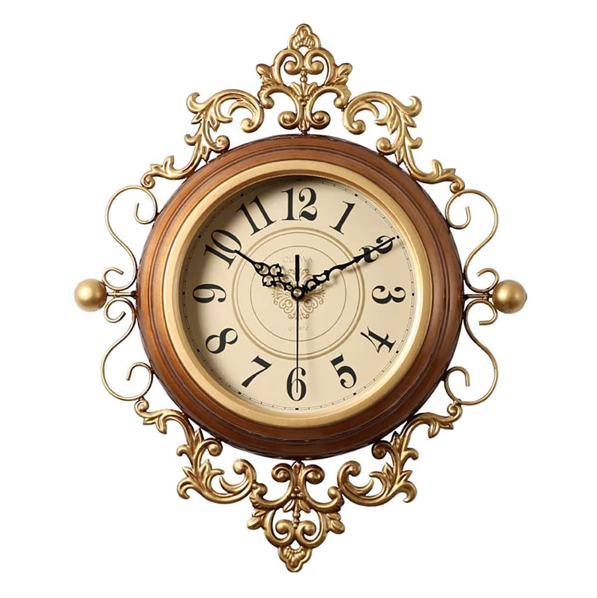 GHGcscas wall clock, Europe and America Metal Mute Iron Art Retro Clock,Indoor and Outdoor Garden Wall Decoration for Office Hotel(40x48cm)