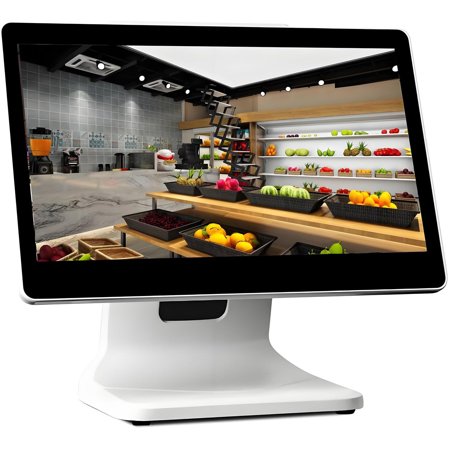 Registratore di Cassa Touch Screen Intelligente all-in-One,sistemi POS PC Touch Screen da 15,6 Pollici,CPU N2930,4 GB di RAM,64 GB di SSD,Windows 10,per Vendita al Dettaglio,ristoranti,Negozi