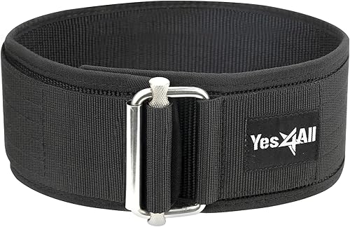 Yes4All 2in1 Weighted Pull Up Belt - Dip Belt With ChainSelf-locking Belt - Perfect Velcro Squat Belts - Durable Neoprene Workout Belt with Steel