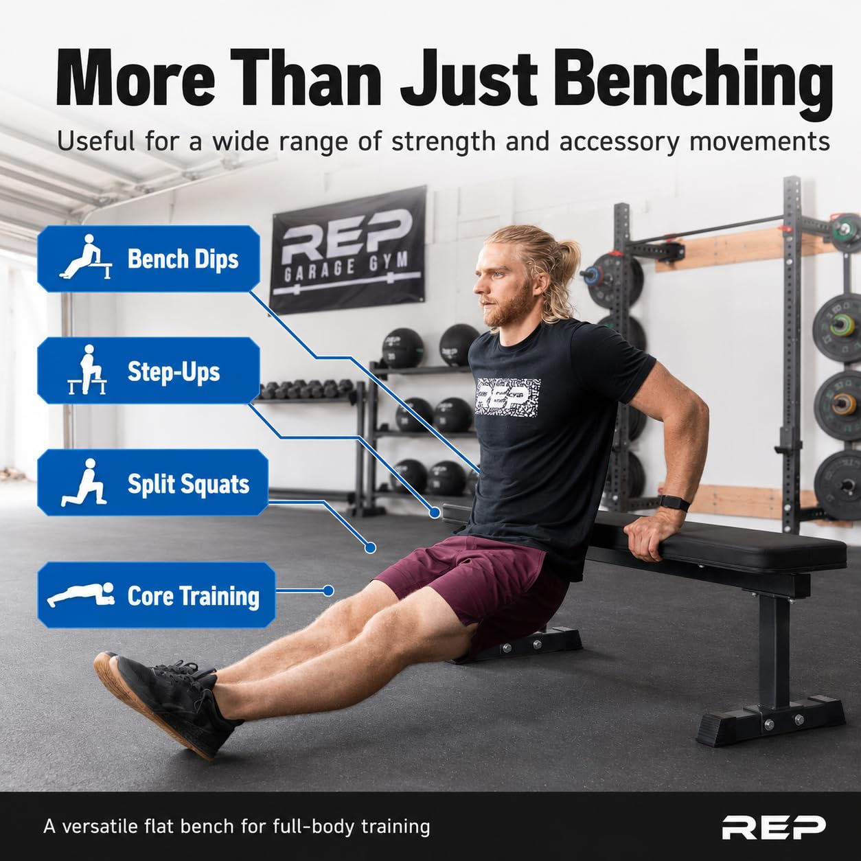 Fitness Flat Weight Bench, Heavy Duty Workout Bench For Home Gym, Folding Fitness Equipment For Strength Training, Adjustable Utility Platform For Dumbbells, Bar游戏副本, Lifting And Core Exercises