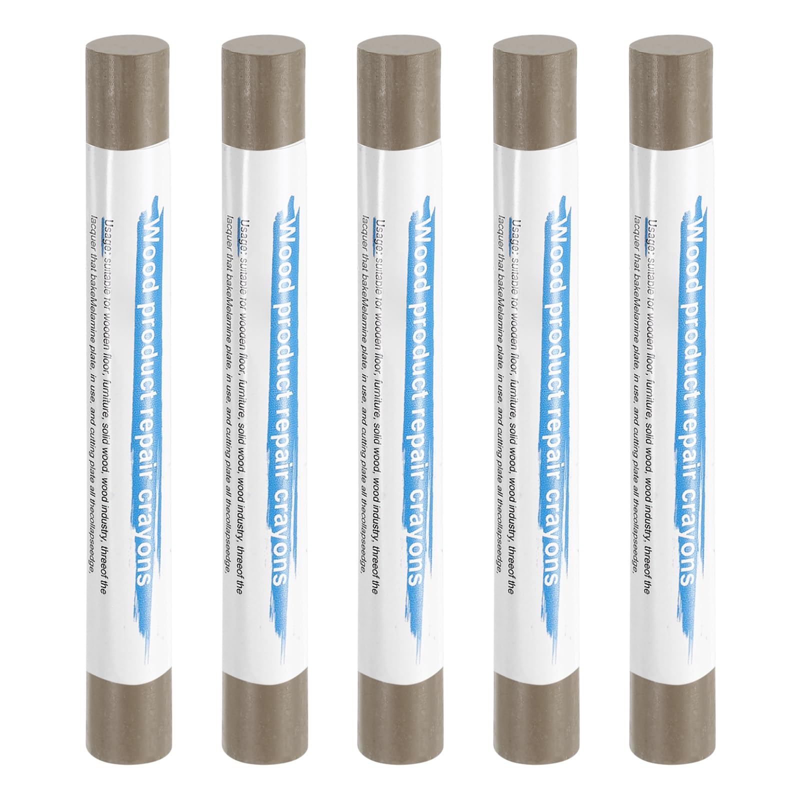 sourcing map 5pcs Wood Filler Sticks Wooden Wax Touch Up Furniture Repair Crayons for Scratch Hole Wood, Wooden Brown