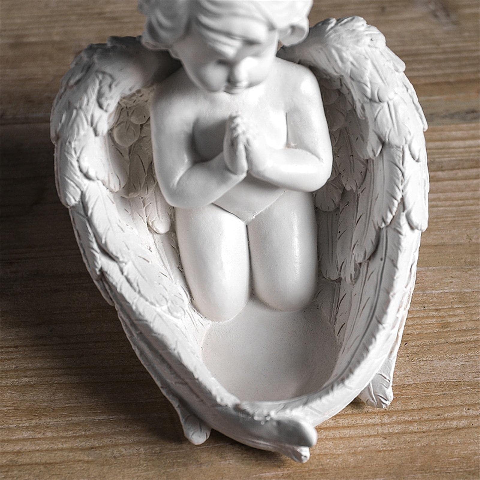 Angel Candle Holder Statue | Kneeling Angel Holder Resin Votive