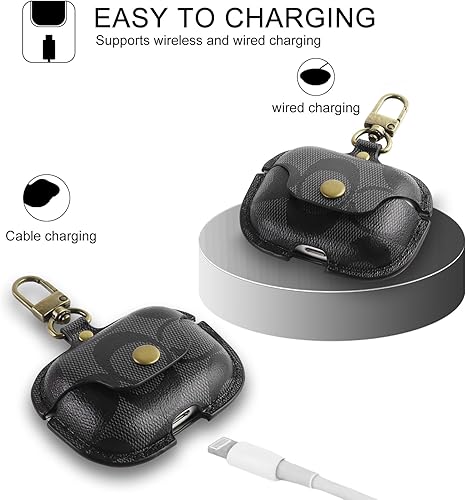 Miniatura 3 de para funda de AirPods Pro 3, funda de cuero bonita de cuerpo completo a prueba de golpes protectora para funda de AirPods Pro de 3ª generación para