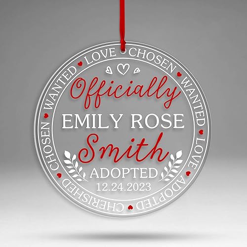 Regalos de adopción personalizados para la familia del bebé, adorno de Navidad aprobado oficialmente 2023, regalos del día de Gotcha para niños y