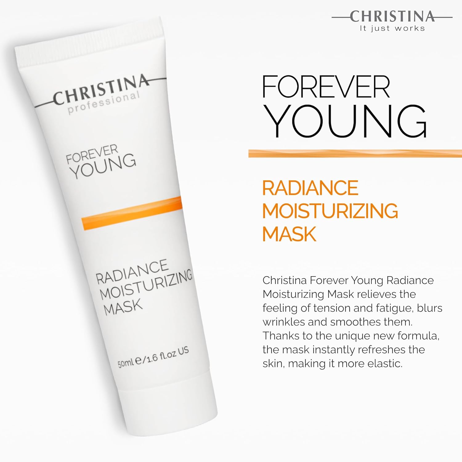 Christina Forever Young Radiance Moisturizing Facial Mask with Vitamin E | Anti-Aging Nourishing Face Masks Skincare | Skin Renewal Boost | Strengthens and Revitalizes Skin | For All Skin Types 50ml - Image 2