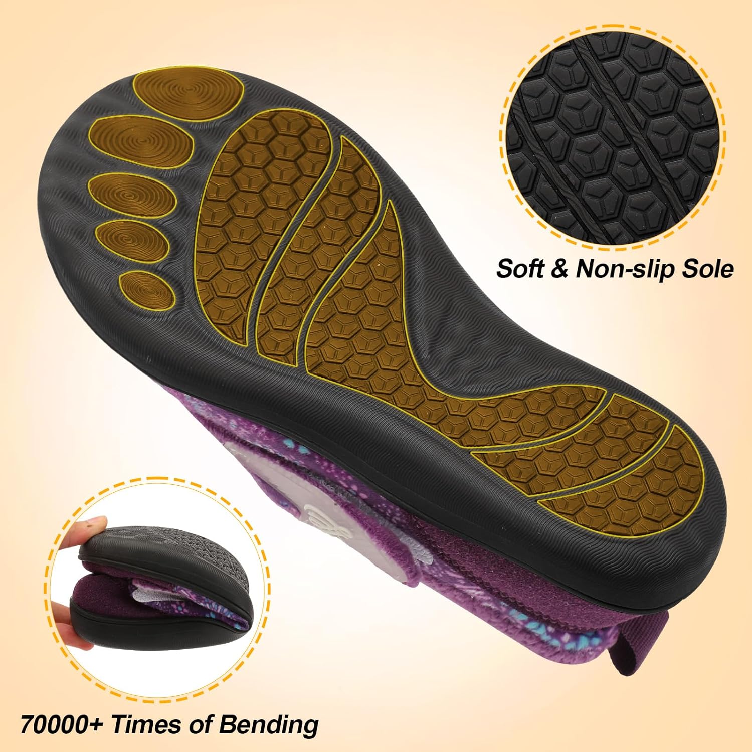 LeIsfIt Womens Slippers Wide Diabetic Shoes Adjustable Arthritis Edema House Shoes Indoor Outdoor Slippers - Image 5