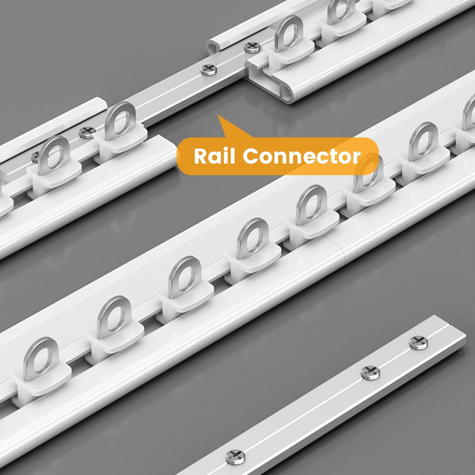 Rail de rideau adhésif – Tringle coulissante sans perçage pour séparateur de pièce, blanc, 4,80 m, idéale pour la séparation de la chambre à coucher et de la salle de bain
