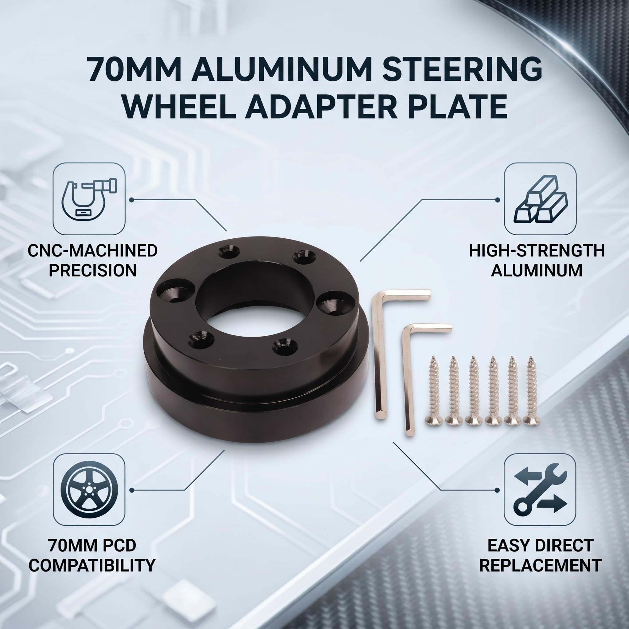 70mm adapter piasty kierownicy ze stopu aluminium do kierownicy G25 G27 G29 G920 13 14 cali;