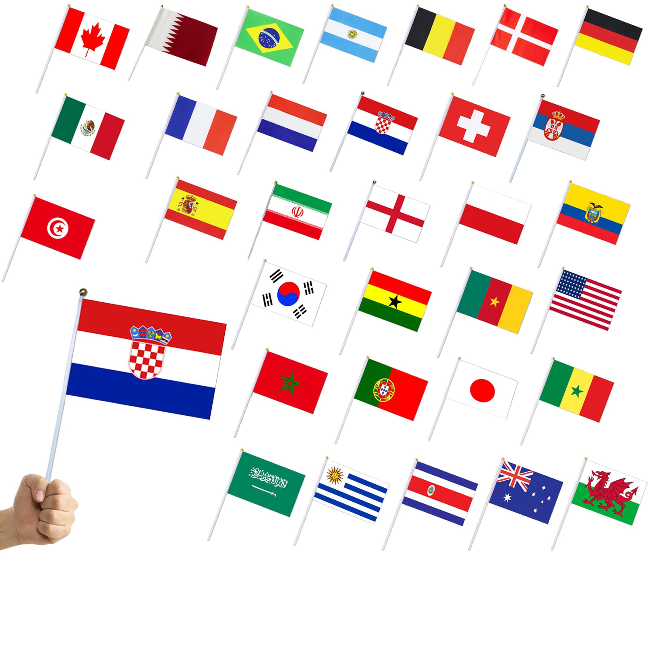 Amazon.co.jp: Felimoa 国旗 32ヶ国 万国旗 日本 手旗 スポーツ 観戦