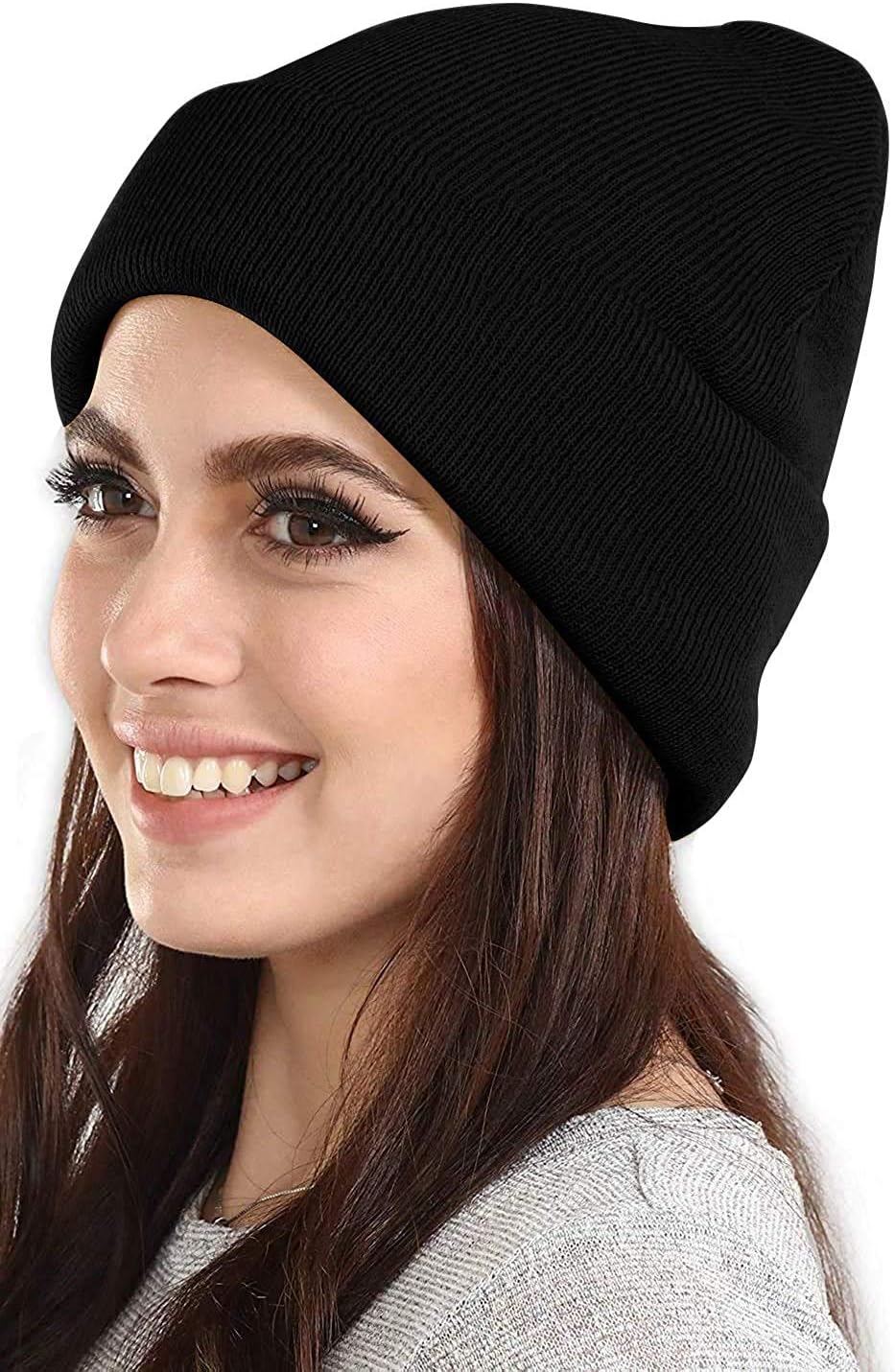 Women's Fur Skull Cap (esg-Black-Winter-Woolen-Cap_Black_M)