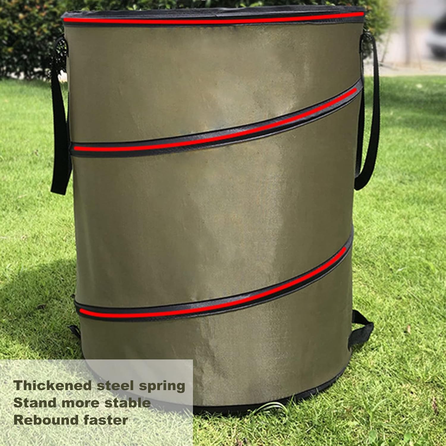 Jiawu Collapsible Trash Can, 30 Gallon Reusable Yard Waste and Trash Collector, Lawn and Leaf Waste Bag Recycling Bin, Portable Travel Garbage Container for Camping, Outdoor BBQs, or Yard Cleanup