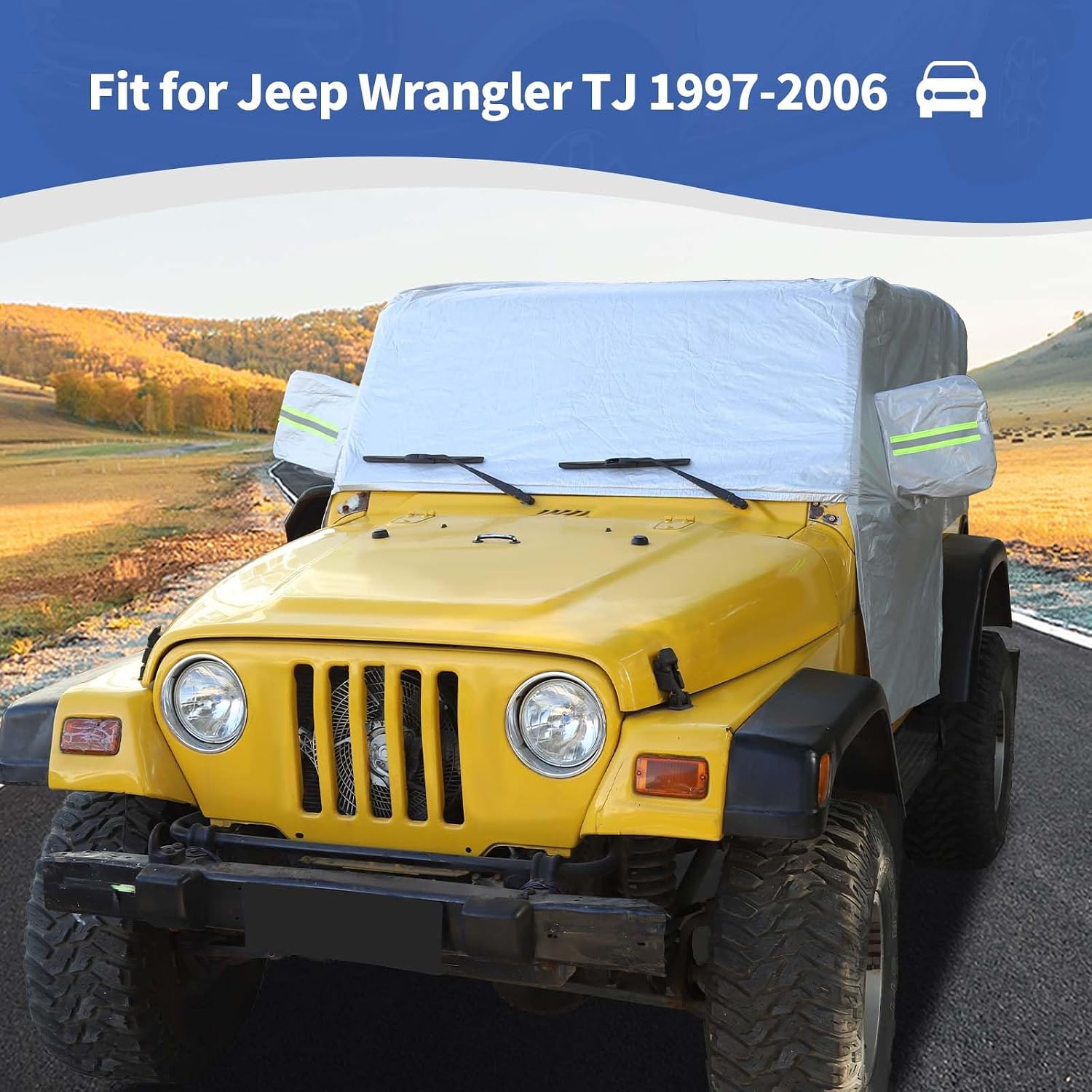 RT-TCZ for Wrangler TJ Car Cover 2 Door for Jeep Wrangler TJ 1997 1998 1999 2000 2001 2002 2003 2004 2005 2006