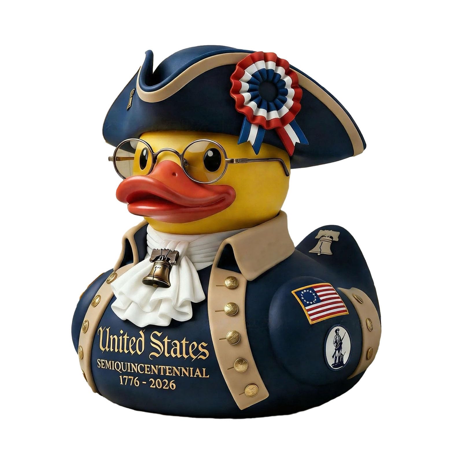 anwhriet Patriotic Duck Figurine, American Independence 250th Anniversary Desk Decor, Veteran Duck Statue for 4th of July Independence Day (Blue)