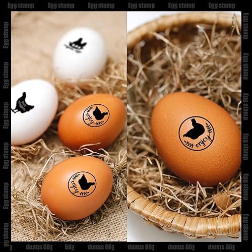 Miniatura 6 de Sellos de huevos, bonitos sellos de huevos para huevos frescos con almohadilla de sello, sello personalizado para huevos de granja de gallineros y