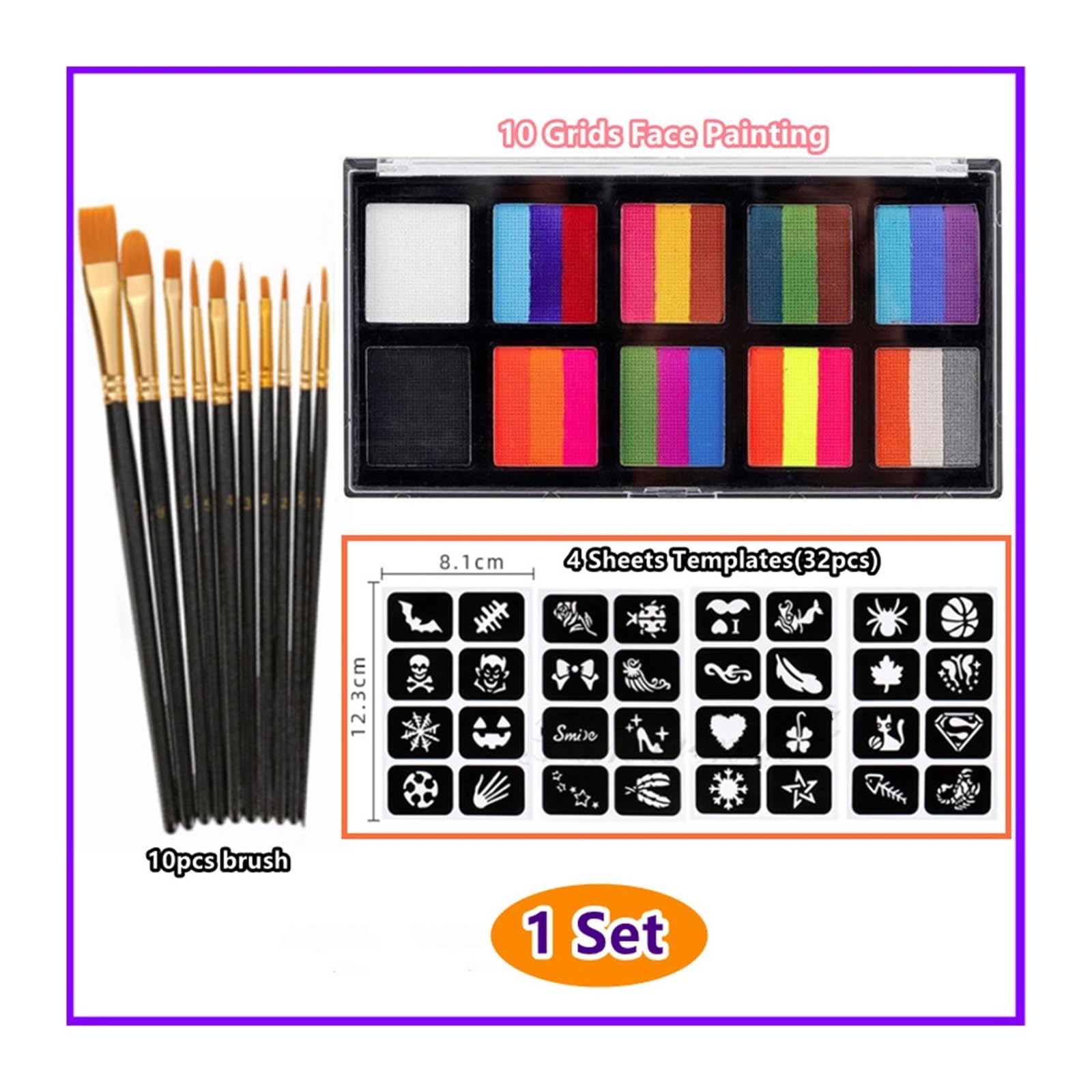 paleta de pintura corporal Paleta de pintura facial y corporal(Set (As shown))