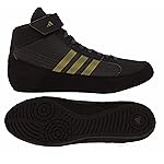 adidas Men\'s HVC Wrestling Shoes, Black/Charcoal/Metallic Gold, 7.5