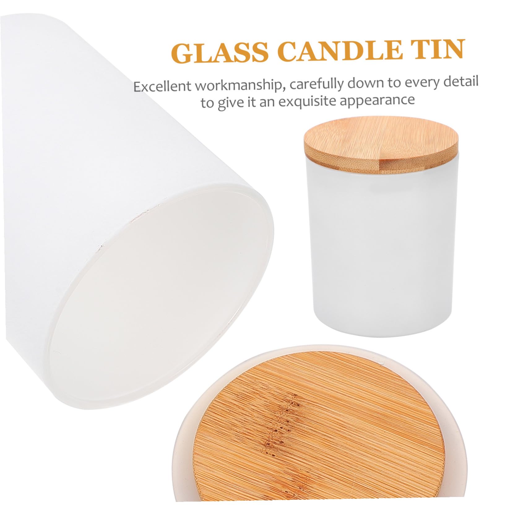 TOPBATHY Selbstgemacht 4 Stück Weiß Kerzenglas aus Glas für Duftkerzen