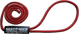 Boat Lines & Dock Ties LLC Boat Dock Fender Line - Premium Double Braided Nylon Rope, Made in USA (Red - 2 Pack, 6)