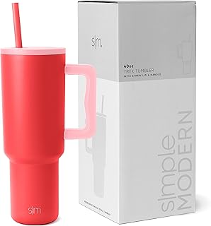 Simple Modern 40 oz Tumbler with Handle and Straw Lid | Insulated Reusable Stainless Steel Water Bottle Travel Mug Cuphold...